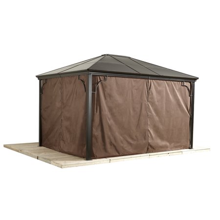 SOJAG Brown Curtains for Sumatra Gazebo, 10 ft. x 12 ft., Poly, Outdoor Shades 135-9156072